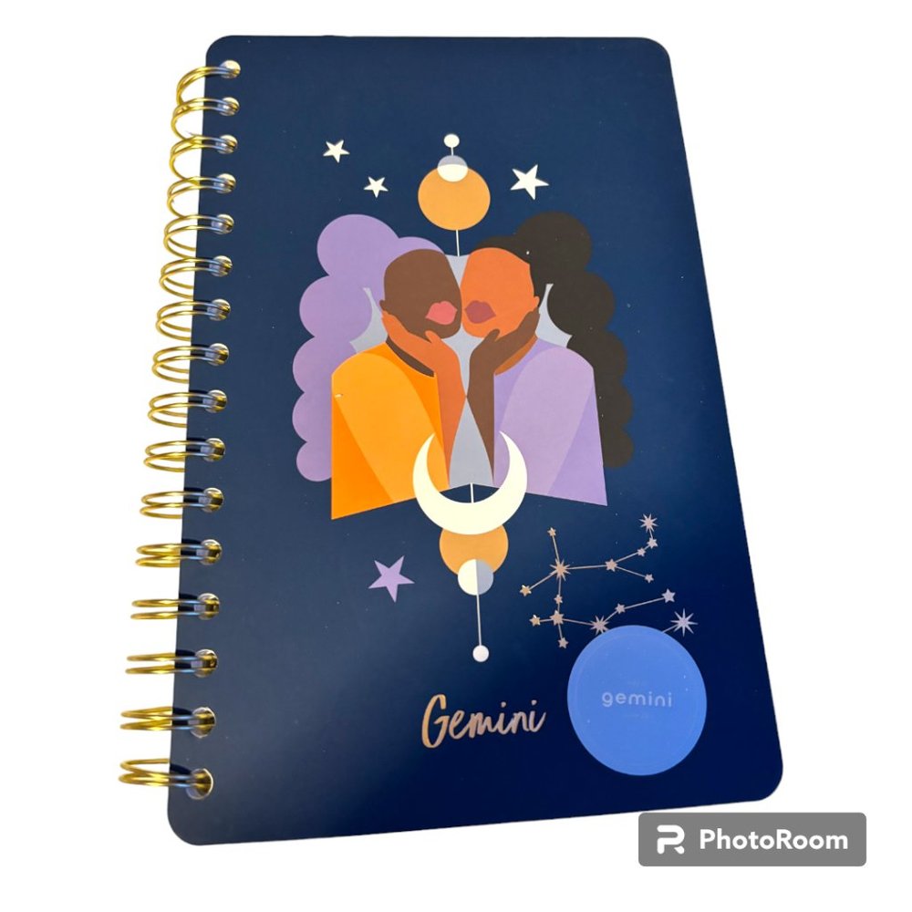 Be Rooted Zodiac GEMINI Spiral Bound College‎ Ruled Hard Cover Journal